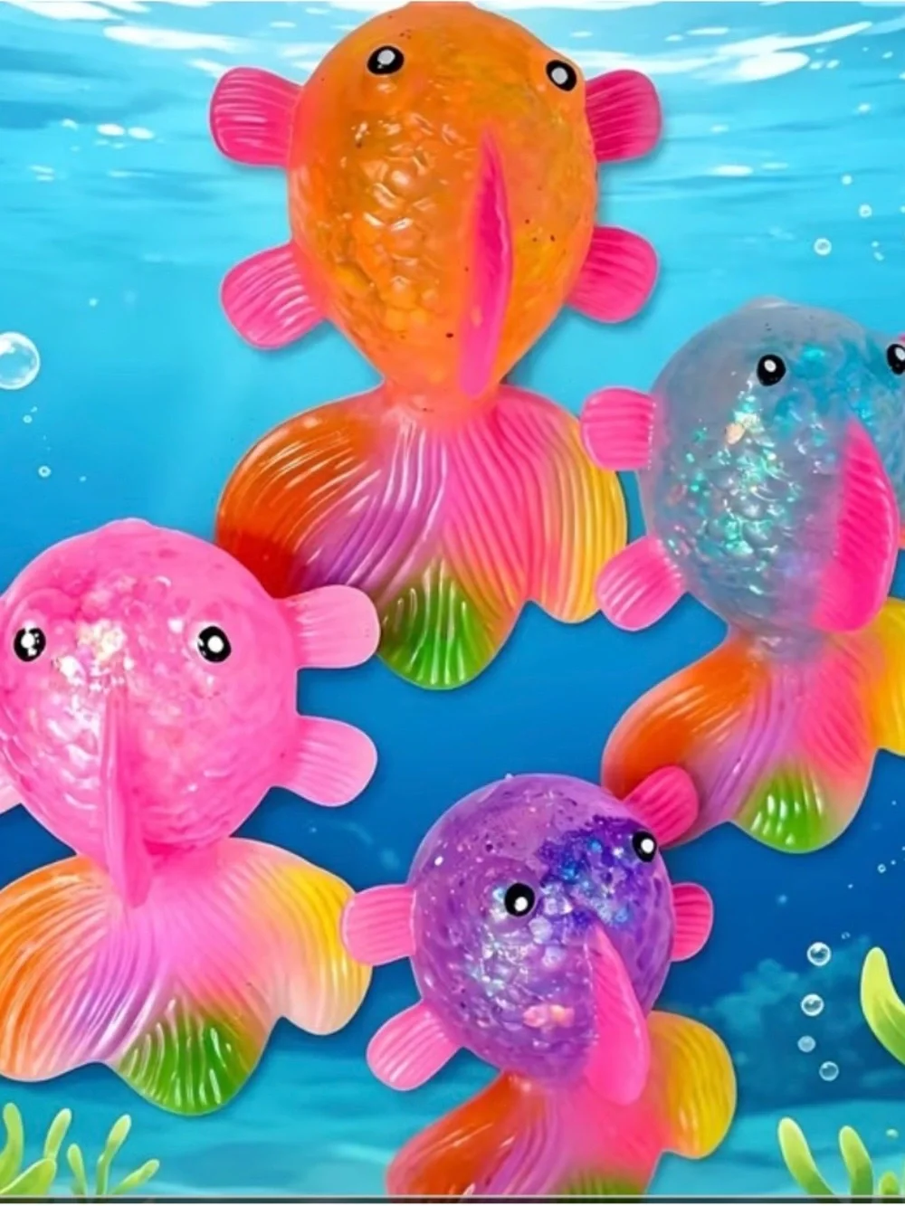 Colorful Floating Fish Toy - Pink, Blue, Purple, Orange 1pc.